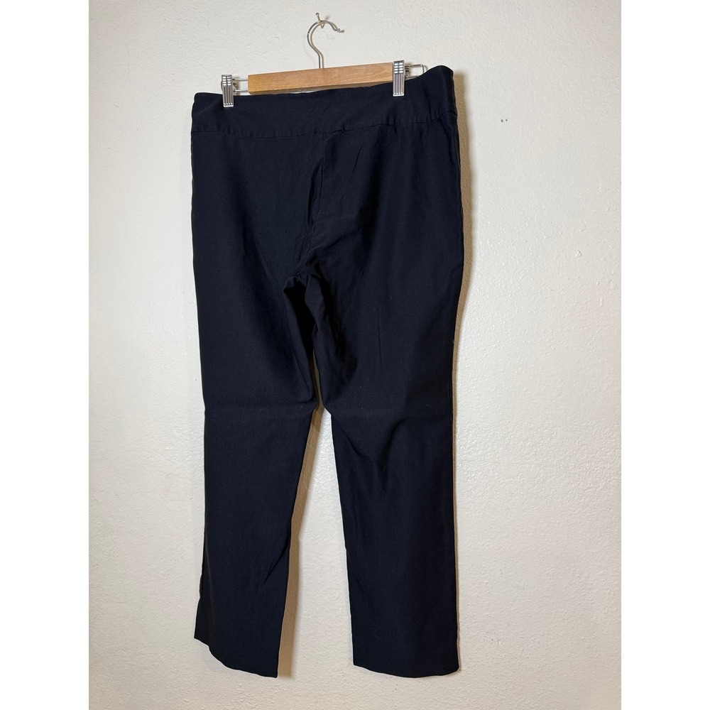 NIC+ZOE Women Pants 12 Petite Black Wonderstretch Straight Leg Career Minimalist - Picture 4 of 11